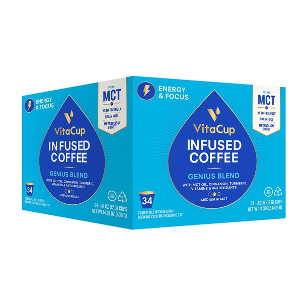 VitaCup Genius Blend Infused Coffee Pods (34 Count)