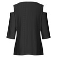 thumbnail image 5 of Ltctricy Women's 3/4 Sleeve Tops 2025 Trendy V Neck Cold Shoulder Eyelet Embroidered Tee Blouses Casual Tunic Shirts, 5 of 6