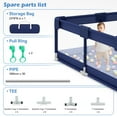 thumbnail image 7 of babyeap Baby Playpen,71*50 Inch Extra Large Baby Playards for Babies and Toddlers,Fence Baby Play Yards for Indoor & Outdoor with Breathable Mesh,Navy Blue, 7 of 7