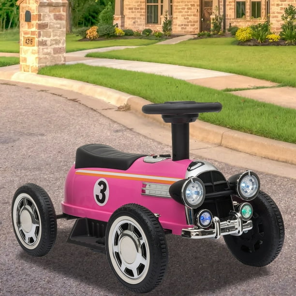 Power Ride On Toy, 6V Kids Electric Car with LED Front Lights, Kids