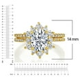 thumbnail image 5 of Metal Masters 3Ct Oval Moissanite Bridal Set Vintage Victorian Halo Engagement Ring 18K Gold Plated Sterling Silver, 5 of 8