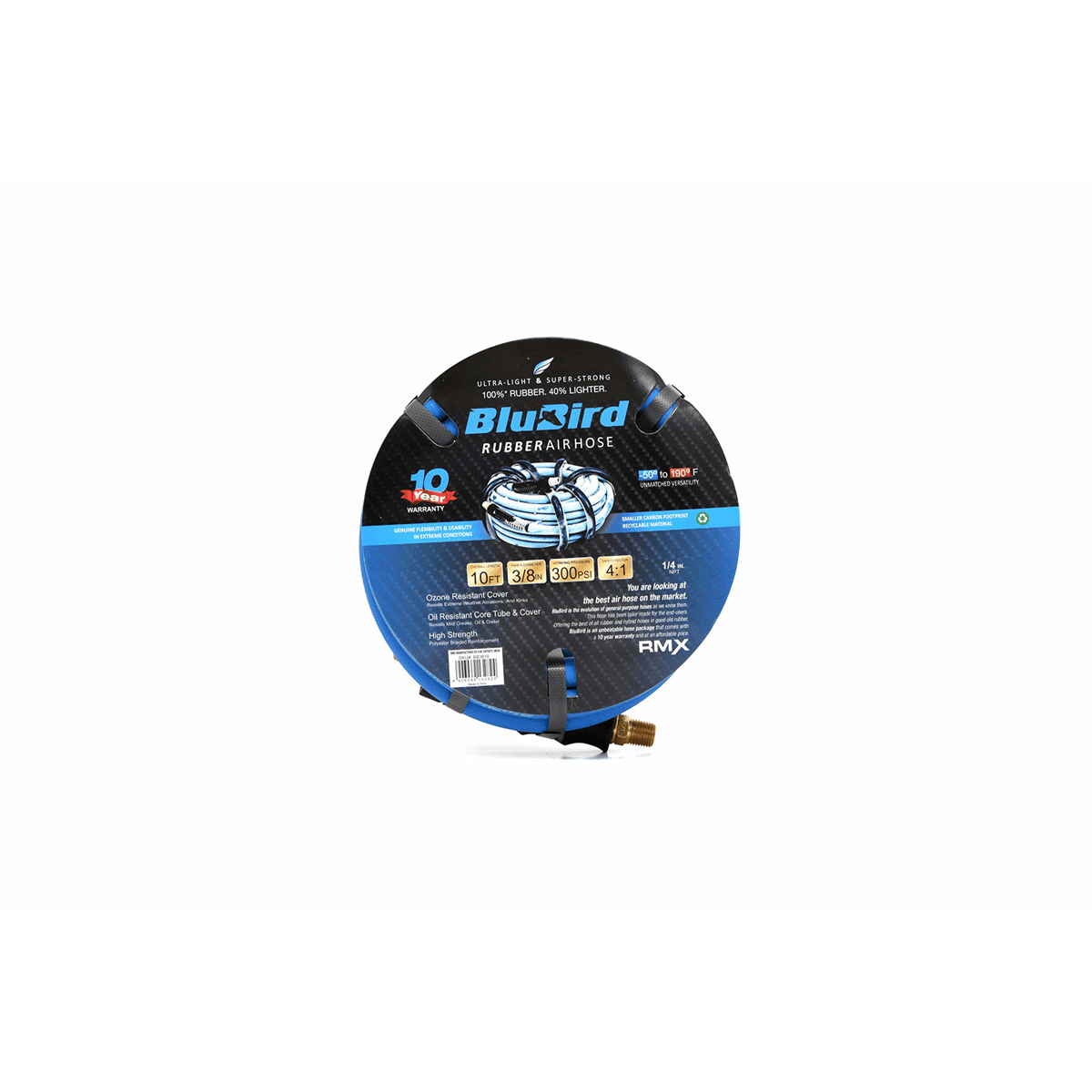 BluBird BB3810 Rubber Air Hose 3/8" x 10 ft
