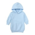 thumbnail image 3 of JIAYUE Girls Hoodie Sweatshirts Winter Warm Dress Solid Color Long Sleeve Hooded Pullover With Pocket For Toddlers Casual Elegant Dresses, 3 of 3