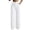 White, variant on Sexlip Women's Pants All Season straight fit wide leg high waist solid color with pockets stretchy casual easy to match Yellow XL