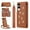 Brown, variant on for Samsung Galaxy S25 Edge Floral Pattern Wallet Case, Magnetic Snap PU Leather Credit Card Holder Stand Wrist Shoulder Strap Flip Cover, for S25 Edge Protective Case for Girls Women, Rosegold