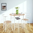 thumbnail image 5 of Mainstays 3-Piece Metal Wood Dining Set, White and Beech Color for Indoor, 5 of 6
