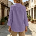 thumbnail image 6 of GUACER Womens Long Sleeve Shirts Cotton Linen V-Neck Button Down Tunic Tops with Pocket Casual Loose Blouses, 6 of 8