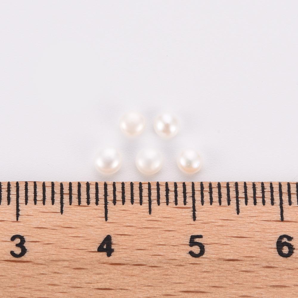 Natural Cultured Freshwater Pearl Beads Half Drilled Rondelle Floral White 3~3.5x2mm Hole: 0.8mm about 100pairs/board