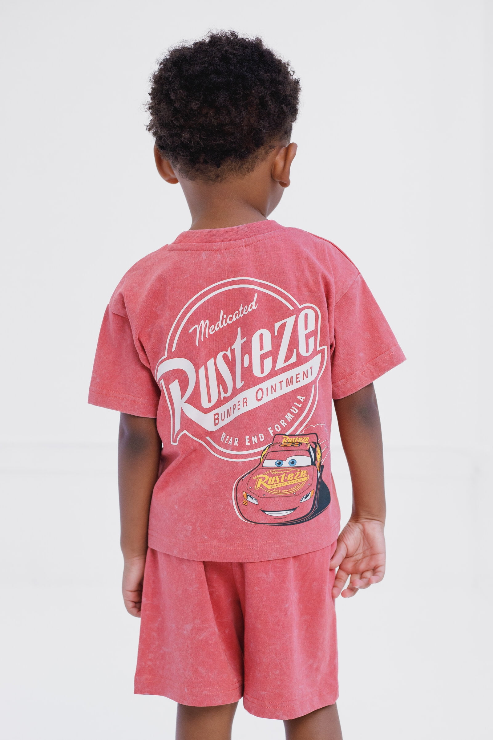 Disney Cars Little Boys' 2-Piece T-Shirt and Shorts Set Mineral Red McQueen