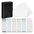 thumbnail image 4 of PU Leather Notebook Binder Clear Binder Pockets Budget with zipper Envelope Black, 4 of 9