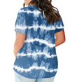 thumbnail image 3 of TQWQT Womens Plus Size Tops Loose Summer Sexy Tunic V Neck Short Sleeve Gradient Print Blouses 4x-5x Casual Tunics Blouses with Pocket Royal Blue XL, 3 of 5