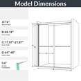 thumbnail image 3 of Hommoo 44"-48"W x 72"H Semi-Frameless Double Sliding Shower Door, Bypass Shower Door, 1/4" Thick SGCC Tempered Glass Door, Matte Black, 3 of 10