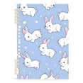 thumbnail image 2 of Rabbits and Stars Ring Binder Notebook Journey Note Diary College Ruled Spiral Notebook Study Loose Leaf Paper A5 60 Pages, 2 of 8