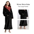 thumbnail image 4 of AMITOFO Long Robes for Women with Hood & Pockets，Soft Plush Full Length Hooded Bathrobe Winter Warm Fleece Sleepwear,Size M-XXL & Black, 4 of 6