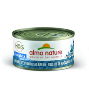Almo Nature High Quality Sourced Complete Mackerel recipe with Sea Bream in gravy Grain Free Wet Canned Cat Food 2.47 oz. (12 Pack)