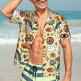 thumbnail image 7 of Disketp Hawaiian Shirts For Men,70s Hippie Style Print Mens Casual Short Sleeve Button Down Shirts Beach Shirt, 7 of 7