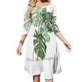 thumbnail image 1 of un vestido de escote cuadrado con hojas vestido de verano dulce vestido elegante con estampado halter para mujer un vestido con hojas una planta, 1 of 6