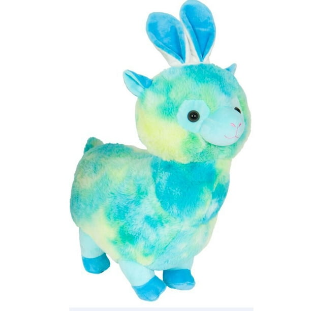 Kellytoy Easter 16.5 inch Teal Tie Dye Llama with Bunny Ears Plush - Walmart.com - Walmart.com
