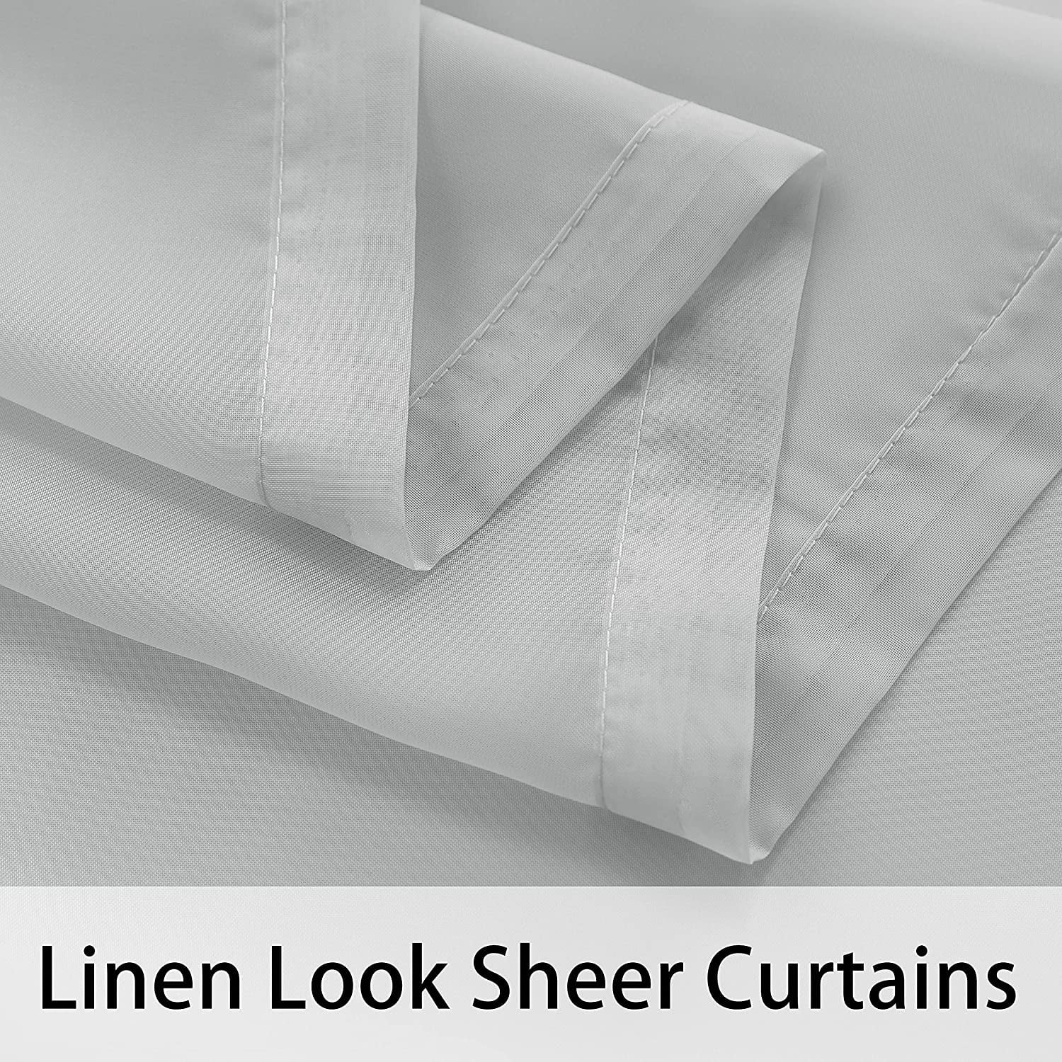 LUSHVIDA Cloud Grey Outdoor Sheer Curtains, Waterproof, 54 x 108 in, 2 Panels, Voile Drapes