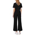 thumbnail image 5 of Gfyviroh Lounge Sets for Women 2 Piece Lightweight Summer Travel Casual Outfit Sets Short Sleeve Crew Neck Tops with Pocket and Loose Wide Leg Pants Sets, 5 of 8
