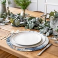 thumbnail image 2 of Blue Starfish Coastal Round 13 Inch Placemats Set of 2, Eucalyptus Summer Nautical Shell Wooden HeatResistant Non Slip Place Mats for Dining Table, Wipeable Kitchen Table Mats for Housewarming, 2 of 9