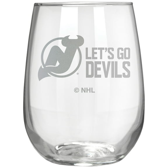 New Jersey Devils Etched 17oz. Rally Cry Stemless Wine Glass