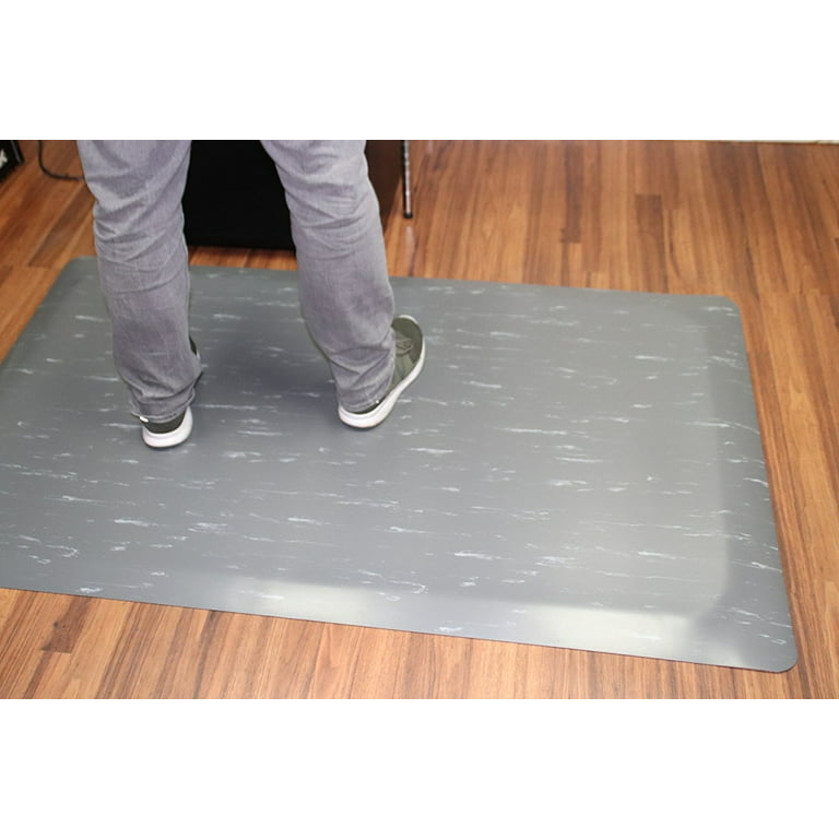 Rhino Anti-Fatigue Mats Marbleized Tile Top Anti-Fatigue Black 4 ft. x 5 ft. x 1/2 in. Vinyl Commercial Mat