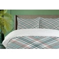 thumbnail image 4 of Ambesonne Checkered Duvet Cover Sets, Traditional Plaid, 2-Queen, Grey Pale Blue Pale Pink, 4 of 7