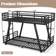 thumbnail image 4 of Leumius Twin XL over Twin XL Bunk Bed Frame with 2 Side Ladders, Metal Bunk Bed with Spdcial Support Leg Design and LED Light, Low Profile Bunk Bed for Teens Adults Black, 4 of 8