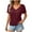 Wine, variant on Rciityk Women's T-Shirt Casual V Neck Short Sleeve Shirts Solid Color Side Pleats Pullover Tee Blouse Summer Tops