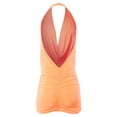 thumbnail image 3 of A2Y Women's Deep Sexy V-Neck Halter Backless Party Club Mini Dress Peach M, 3 of 3