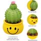 thumbnail image 2 of Bonito cactus decorativo de planta verde de escritorio, 4 mini artilugios de escritorio en maceta (Mini - Happy, Smiley, Cool, Nerd) TUNC Sencillez, 2 of 5