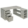 thumbnail image 4 of Yvette 60-inch 3-drawer L-Shape Computer Desk Grey Driftwood, 4 of 13