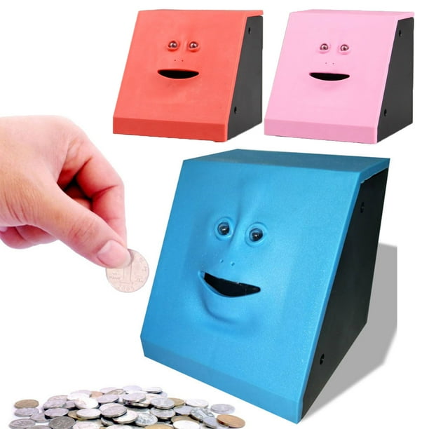 Niyofa Electric Face Coin Bank Face Money Eating Chewing Box Cute Face Coin Collection Box