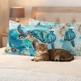 thumbnail image 3 of Pack of 2 Outdoor Pillow Covers 20x12 Inch Waterproof Turquoise Turtle Throw Pillow Covers,Decorative Couch Pillow Shams Protectors Farmhouse Coastal Starfish Seaweeds Patio Cushion Pillowcases, 3 of 8