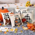 thumbnail image 4 of Fall Pillow Cover 18x18in 4pcs Set, Buffalo Checkered Pumpkin, 4 of 5