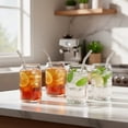 thumbnail image 3 of 12 Vasos Estilo Lata De Vidrio Con Popote De Vidrio, 3 of 3