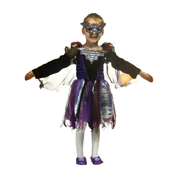 Girls Holographic Bat Princess Halloween Costume Medium (8-10)