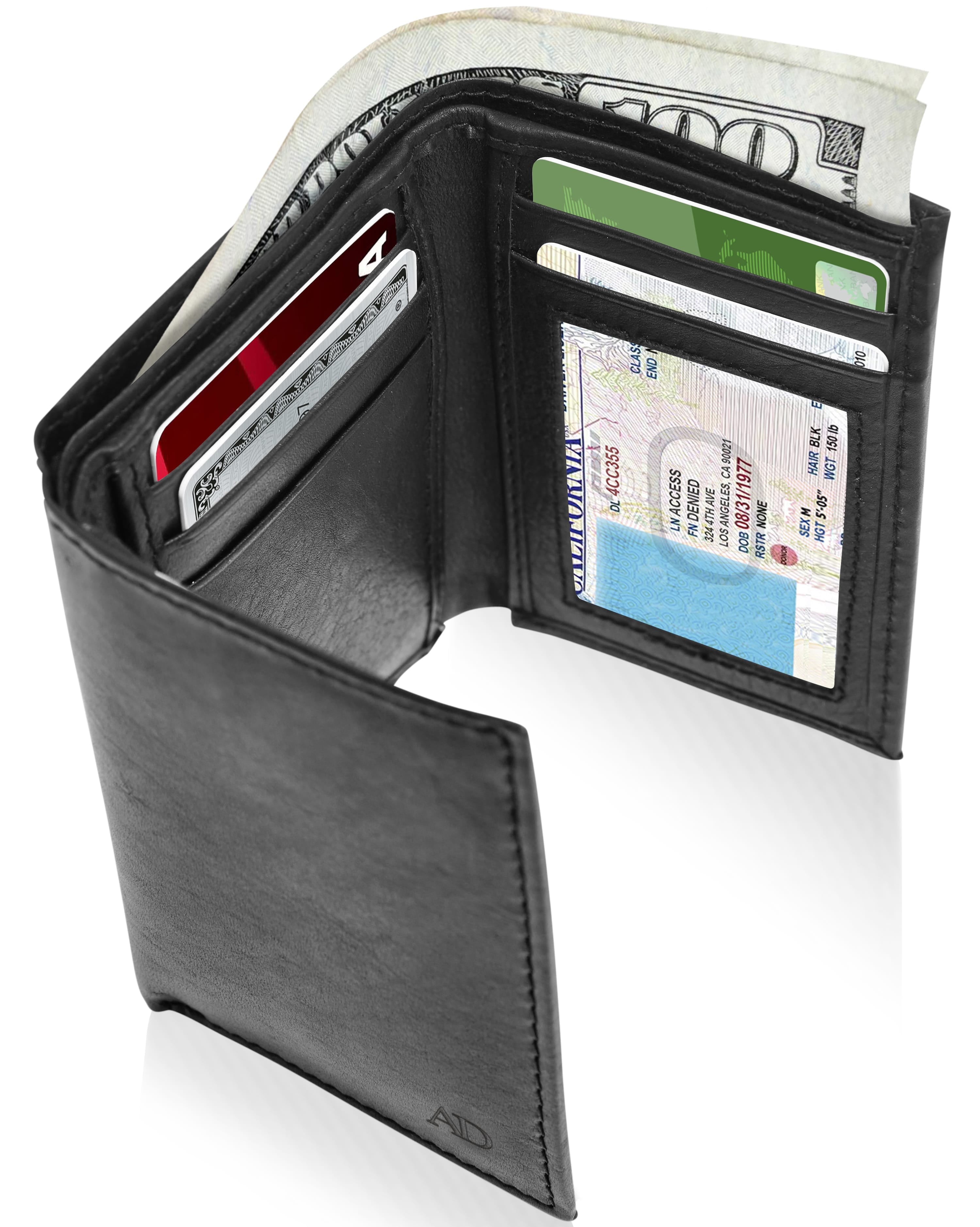 Ridge Mountain USA Leather Wallet Card Holder for Men, Patriotic
