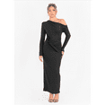 thumbnail image 4 of Robe Femme Automne Hiver Manches Longues Ajustée Robe Maxi Formelle pour Femmes Noir P, 4 of 9