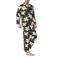 thumbnail image 2 of Lsque Lilies Flowers Pattern Long Sleeve Pajama Set for Men - Soft 2-Piece Sleepwear and Loungewear Set with Pockets, Comfy Nightwear-Large, 2 of 7