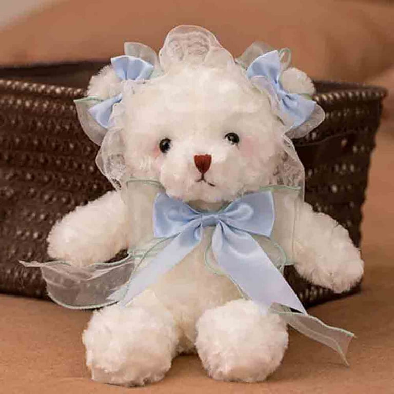 Small Girls Baby Lolita Teddy Bear Doll with Lace Bow Cute Stuffed