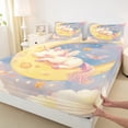 thumbnail image 3 of Castle Fairy Kawaii Stars Unicorn 3Pcs Twin Sheet Sets for Girls Children,Princess Rainbow Twin Fitted Sheet,Cute Animal Breathable Flat Sheet,Luxury Bedroom Decor, 3 of 7