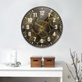 thumbnail image 2 of Yayeee Wall Clock Battery Operated 9.5" Silent Quartz Non-Ticking for Living Room Decor, Black Flower Pattern, 2 of 8