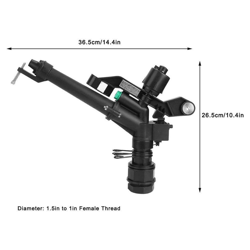 Garden Irrigation 1.5inch Female Thread 360°Impact Sprinkler Adjustable Rocker