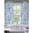 thumbnail image 2 of Blue Garden Sheer Curtains 72 Inch Length 2 Panels Set, Modern Art Building Trees Boat Landscape Voile Window Treatment Rod Pocket Curtains Sheers Drapes for Bedroom/Living Room/Kitchen 52"x72"x2, 2 of 7