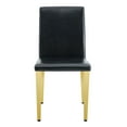 thumbnail image 6 of Set of 4 Black Pu Leather Backrest Chairs with Gold Metal Legs -A Perfect Pairing, Ideal for Minimalist and Modern Home Decor Styles, with Product Dimensions of 16.2*18.5*34.6 Inches, 6 of 9
