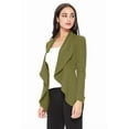 thumbnail image 2 of Women's Elegant Solid Stretch Open Front Long Sleeve Blazer Jacket, 2 of 5