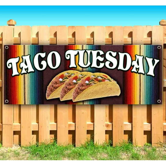 Taco Tuesday 13 oz Vinyl Banner With Metal Grommets