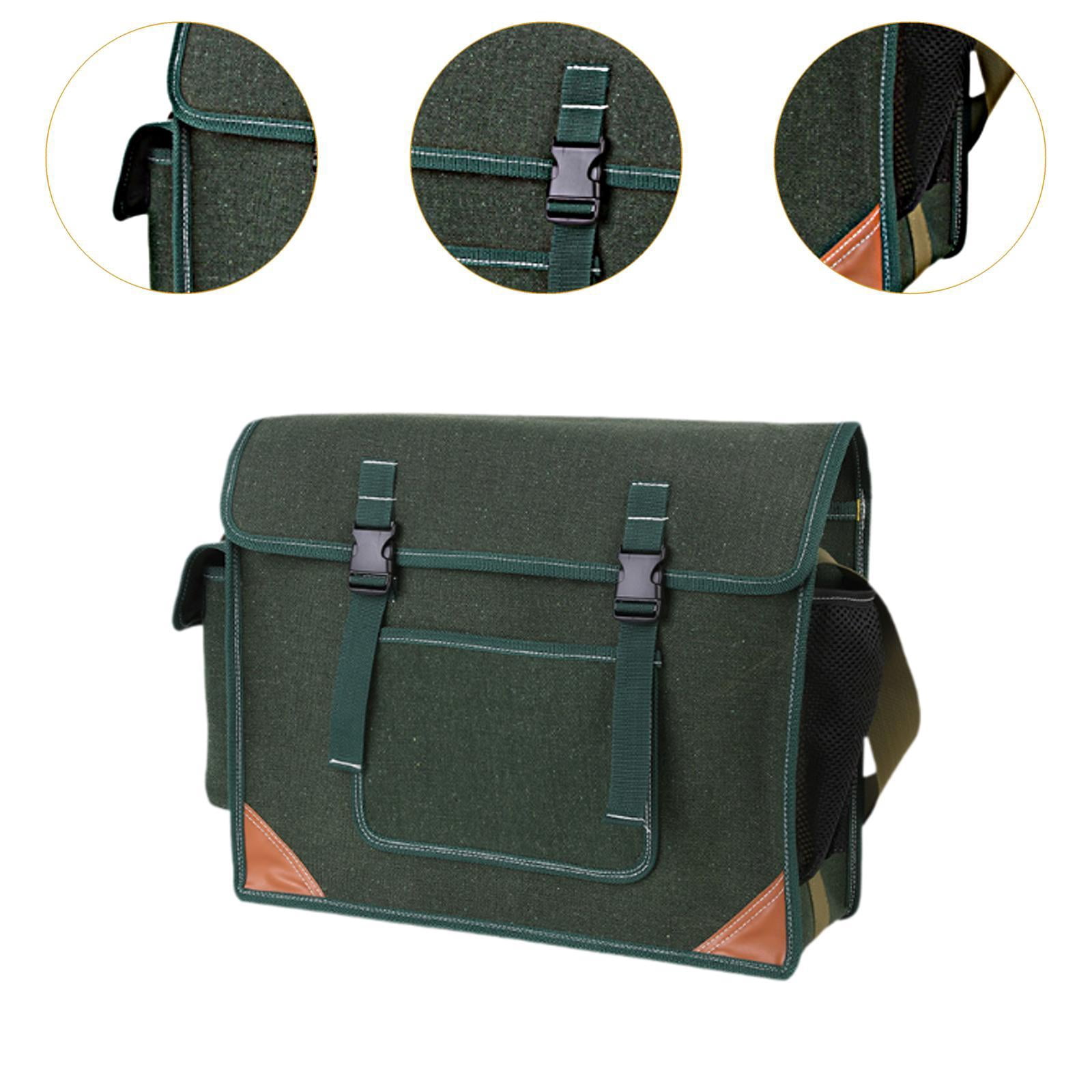 colaxi Canvas Tool Bearing Bags -tools Bag Multi -purpose Portable Waterproof Tool Pocket Equipment Pocket for The Office for The Dark Green